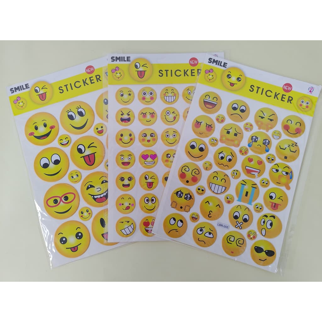 Stok Sedia Pleekat Emoji Senyuman Comel /Fancy Smile Emoji Sticker ( LBR )