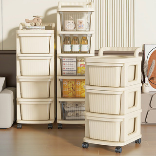 3/4/5 Trolley Rack Drawer Cabinet With Wheels - Drawer-type Storage Box For Toys, Snacks And Sundries Rak Troli 小推车收纳柜
