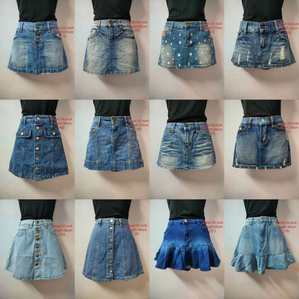 T37 Preloved Denim กระโปรง /牛 / สภาพดีทั้งหมด! กระโปรงยีนส์พรีเลิฟ