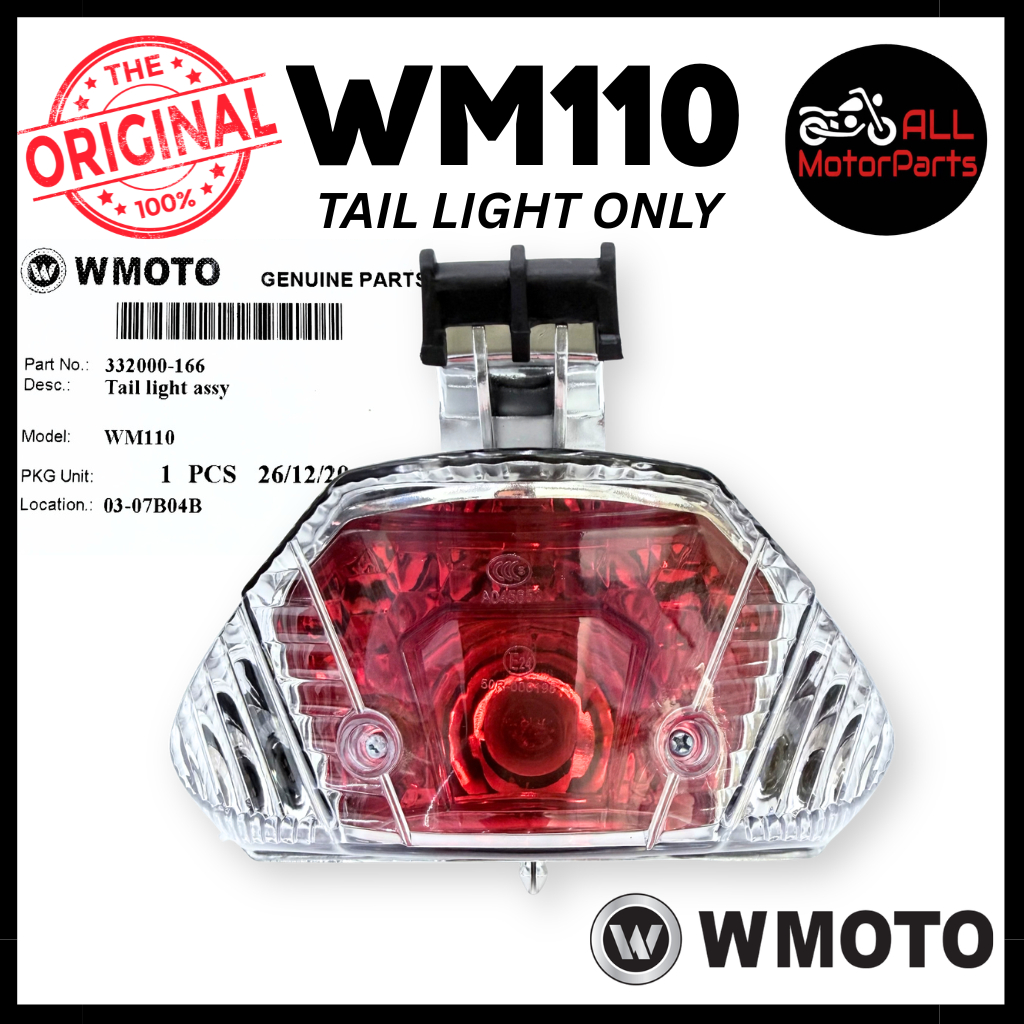 WMOTO WM110 TAIL LAMP ASSY LAMPU BELAKANG ไฟด้านหลัง 332000-166 WMOTO