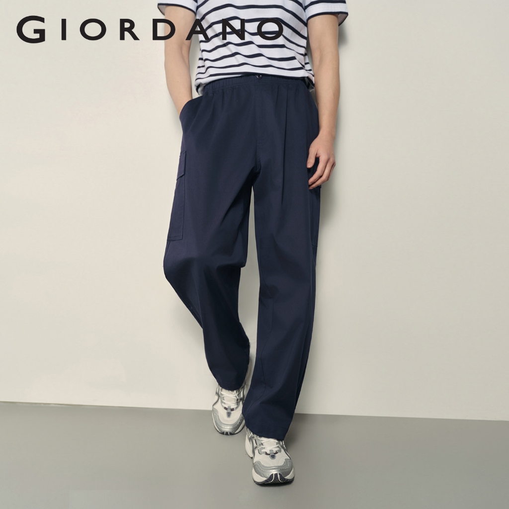 GIORDANO MENKorea Collection กางเกงคาร์โก้เอวยางยืดผู้ชาย 0 01116585