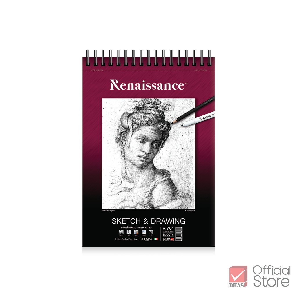 Renaissance & Fabriano SKETCH PAD A5 A4 90 แกรม 60 แผ่น