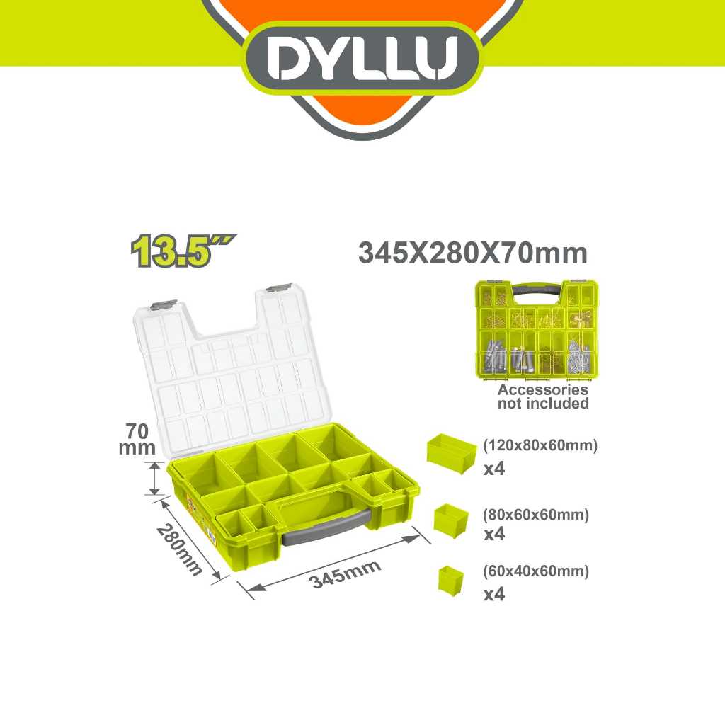 DYLLU Plastic Organizer (345mm x 280mm x 70mm) DTTB1311