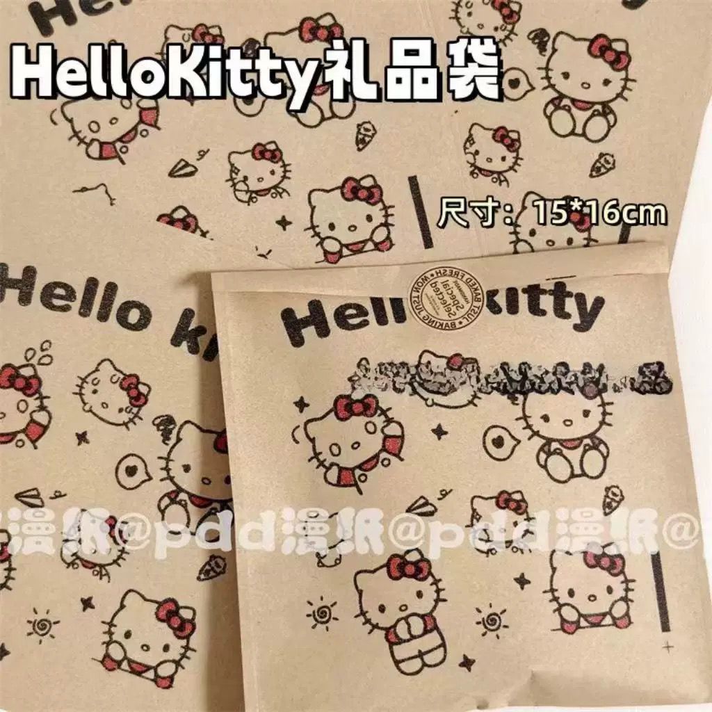 Hello Kitty กระดาษคราฟท์ถุง Ziplock บรรจุภัณฑ์ปิดผนึกด้วยตนเอง BagHelloKitty牛皮纸袋 Rotationian Nipen包装