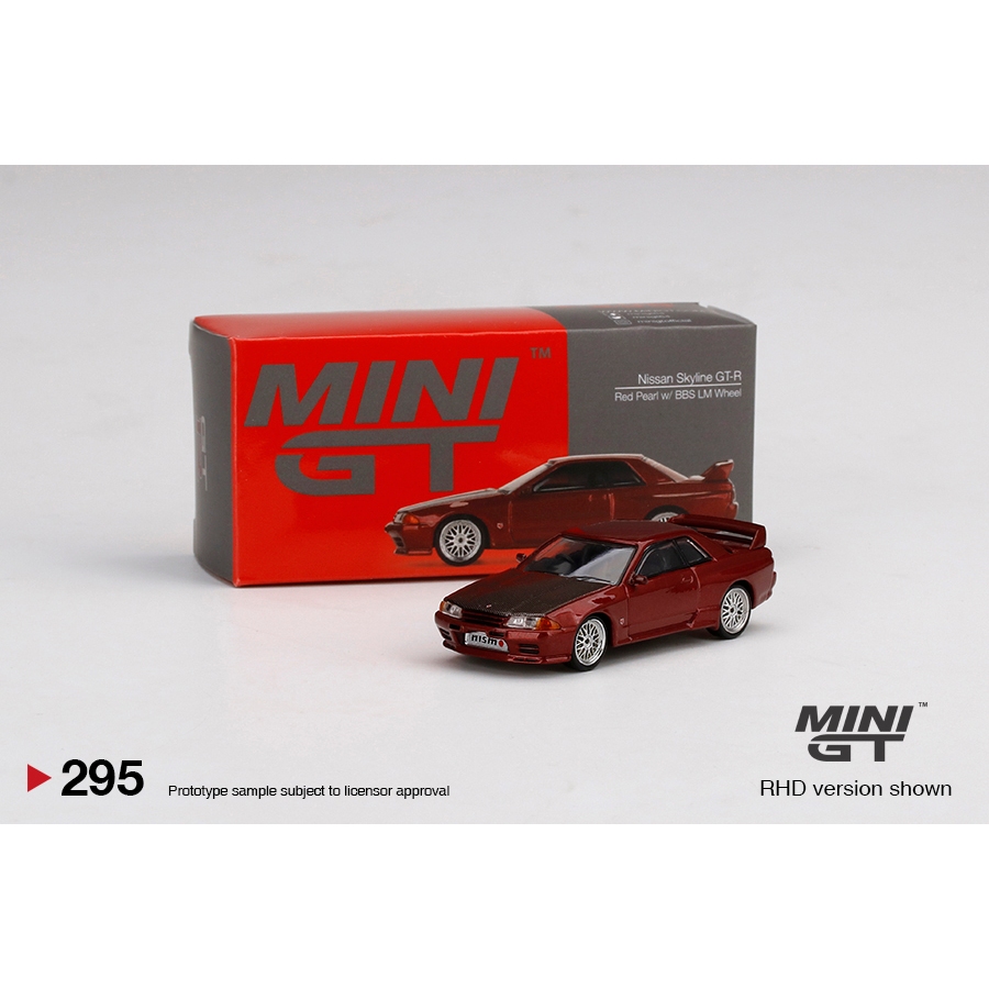 Mini GT 295 Nissan Skyline GT-R (R32) Red Pearl w/ BBS LM Wheel (Diecast 1/64)
