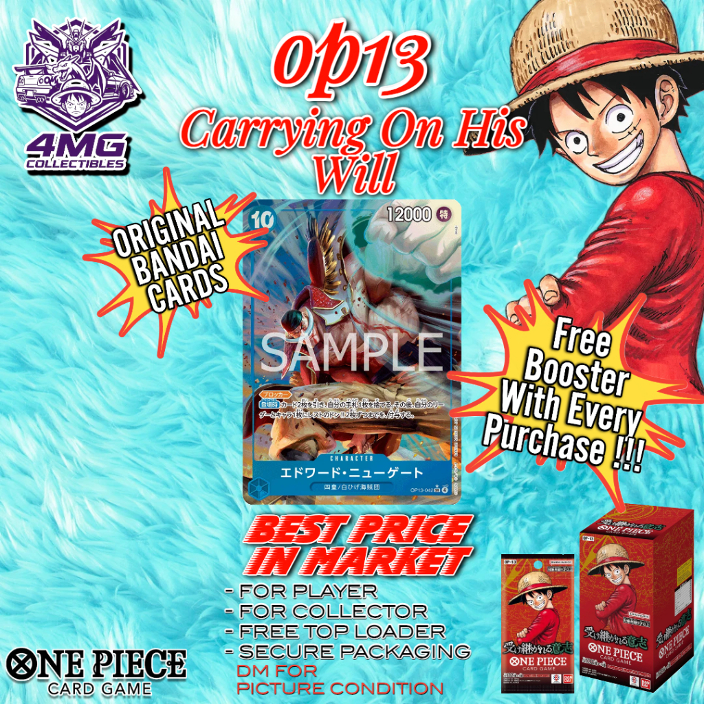ONE PIECE CARD เกม EDWARD NEWGATE OP13-042 SR (PAL)(OP13)(JPN)(CRYING ON HIS WILL)(ONE PIECE TCG)(BL