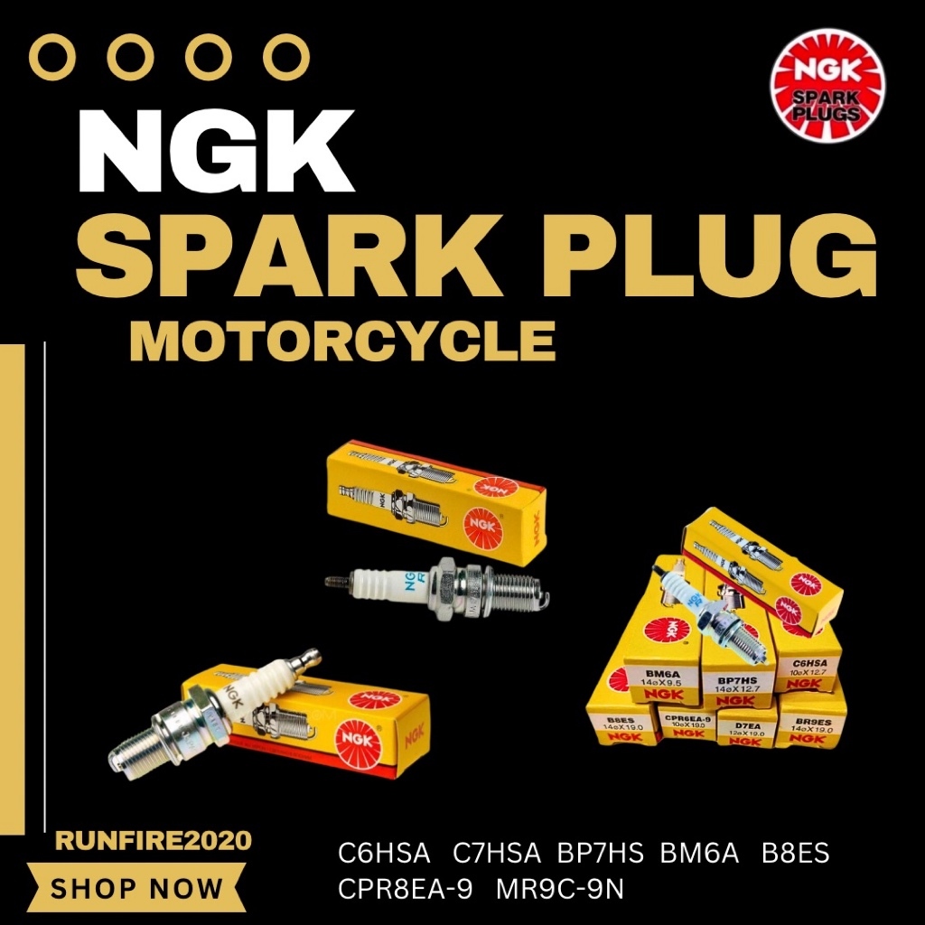 NGK SPARK PLUG C6HSA CPR8EA-9 BM6A MR9C-9N NGK HONDA EX5 CLASS WAVE100 RFS150 VTS200 RS150 LC135 อนา