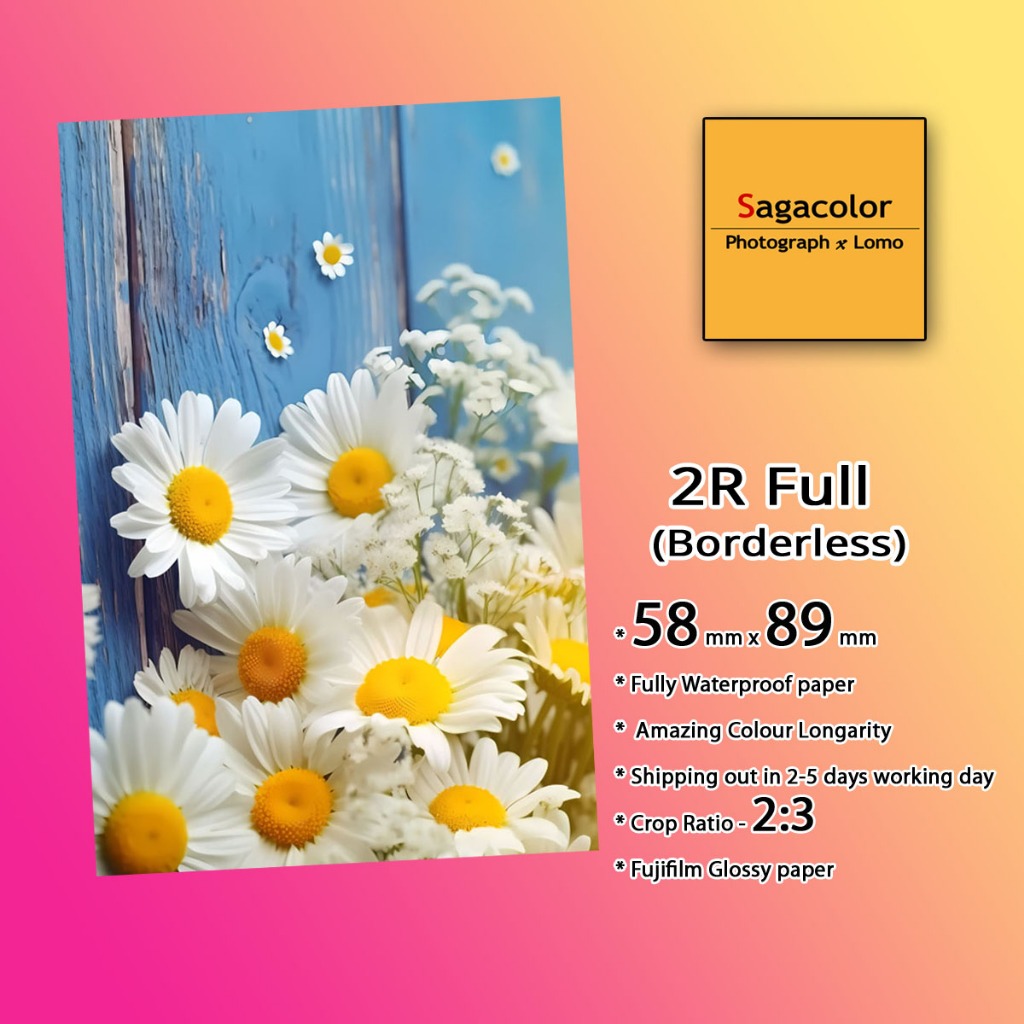 การ์ดโลโม่|2R (borderless) Glossy Photo Print กันน้ํา|Cuci Gambar สั่งขั้นต่ํา 10 ชิ้น