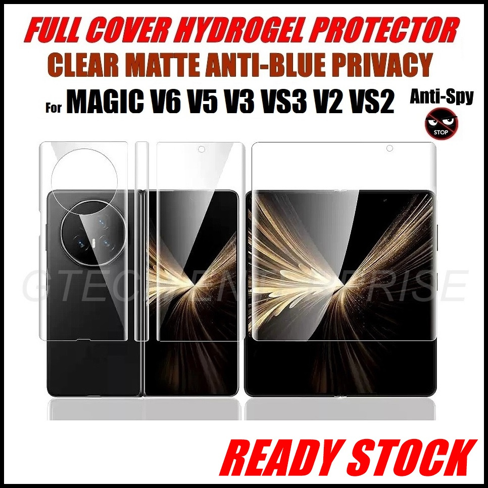 คลุมทั้งหมดสําหรับ Honor Magic V6 V5 V3 VS3 V2 VS2 VS 2 3 5G Privacy Hydrogel ป้องกันหน้าจอด้านในด้า