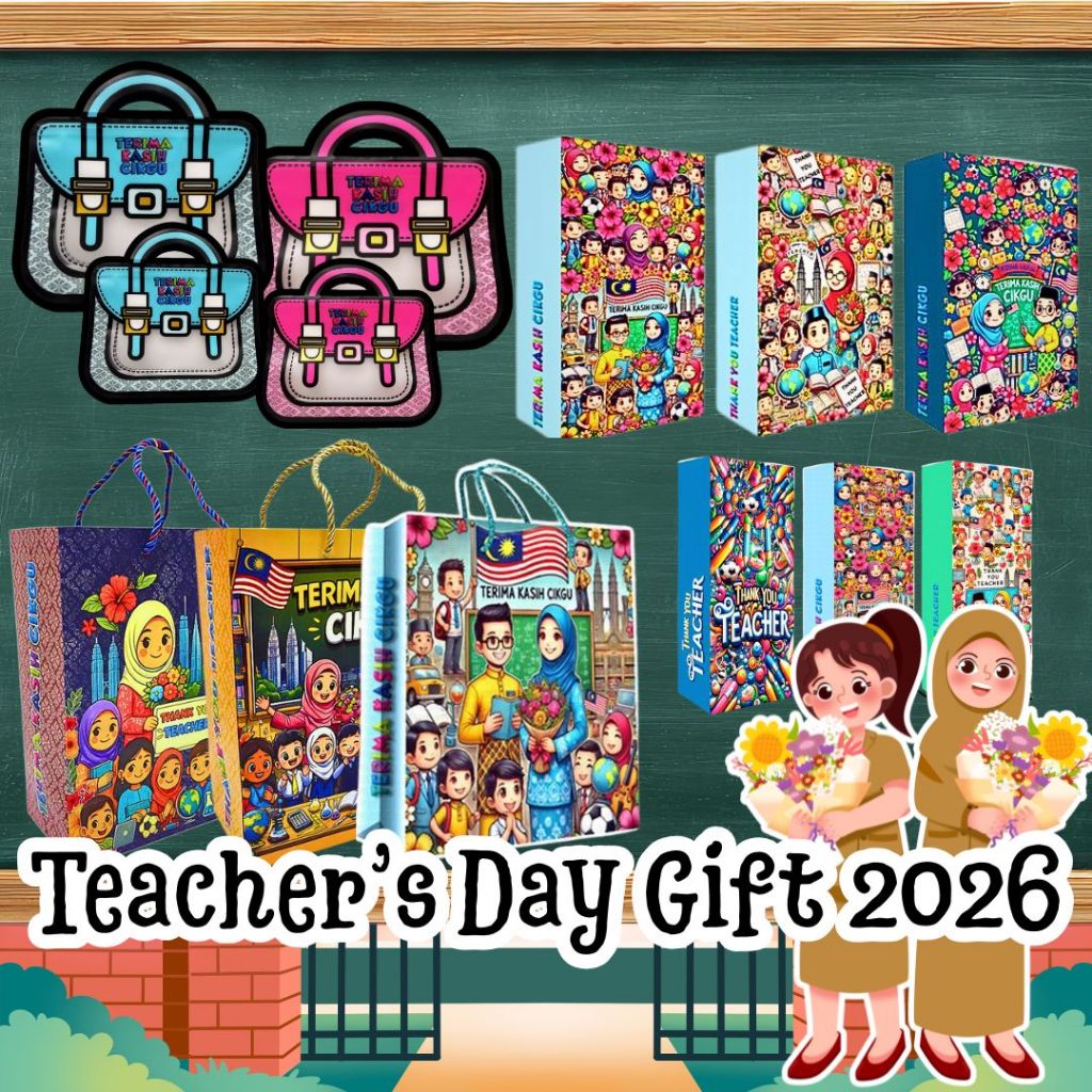 SUN BEAR Bag Hari Guru 2026 Paper Bag & PVC Bag Teachers Day Packaging Hadiah Cikgu