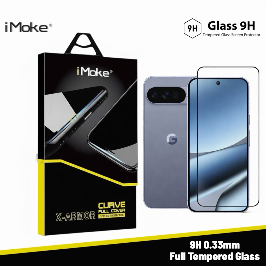 IMoke 9H กระจกนิรภัยเต็มรูปแบบสําหรับ Google Pixel 10a/Pixel 10 Pro XL/Pixel 9a/9/9 Pro/9 Pro XL (0.