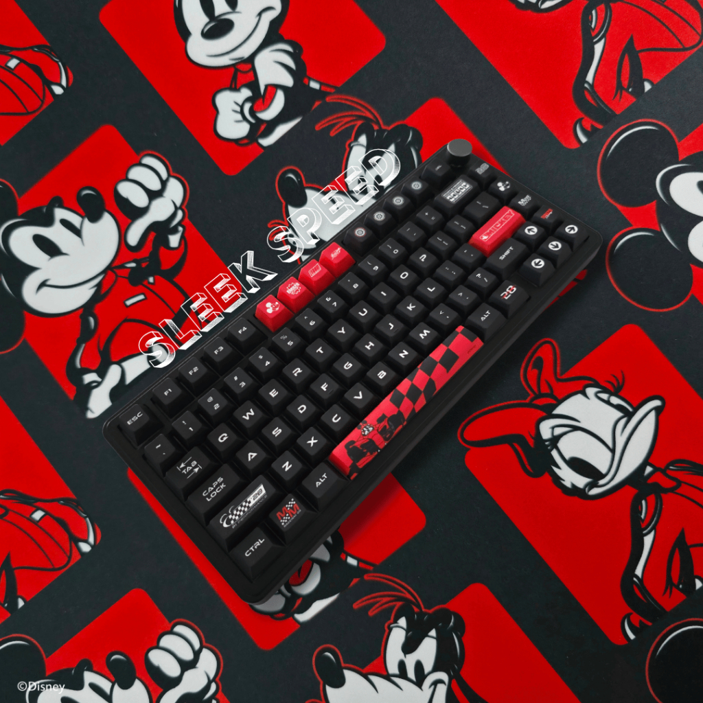 MKB Disney Mickey F1 GMK75 Tri-Mode RGB Knob Custom Full Build Keyboard - Princess Linear / Princess
