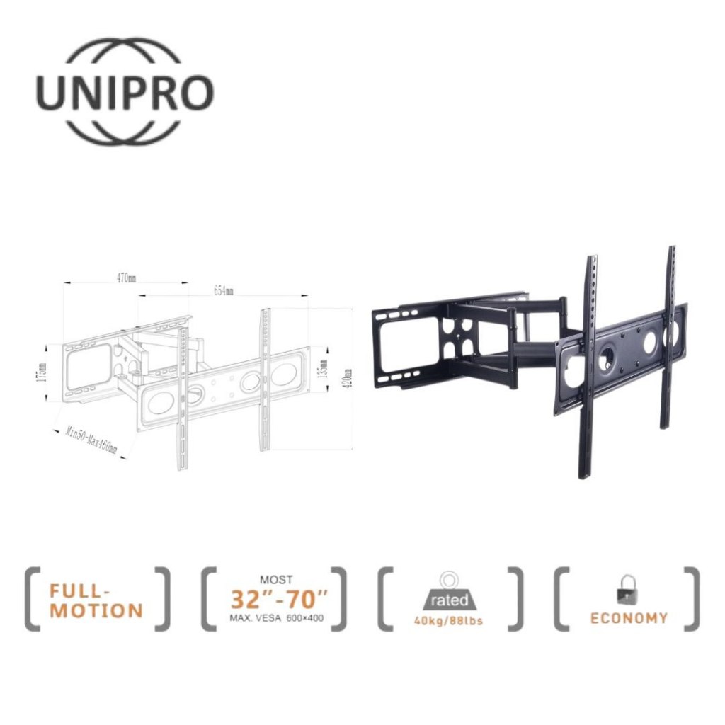 ขายึดทีวี Universal TV Wall Mount Stand 32-70 INCH HLP-803DA