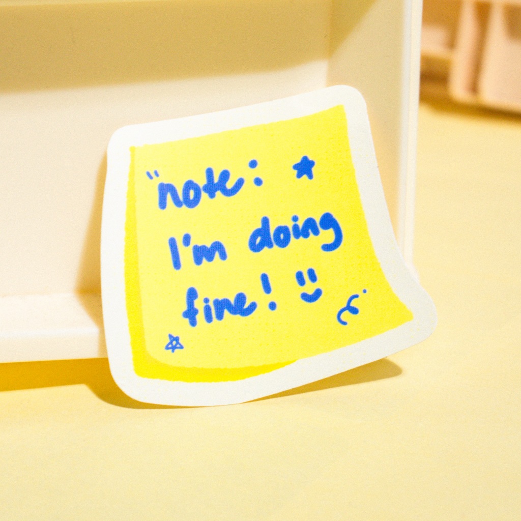 Im Doing Fine Sticker (doodlesbydouglas)