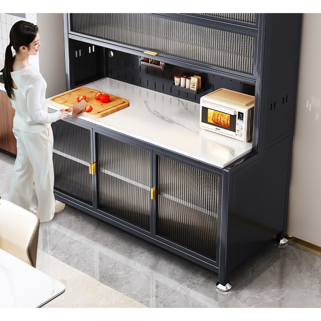 HOHOO ตู้ครัว Dapur Rak เตาอบไมโครเวฟ รักตู้ครัว ออแกไนเซอร์ ชั้นวางของ