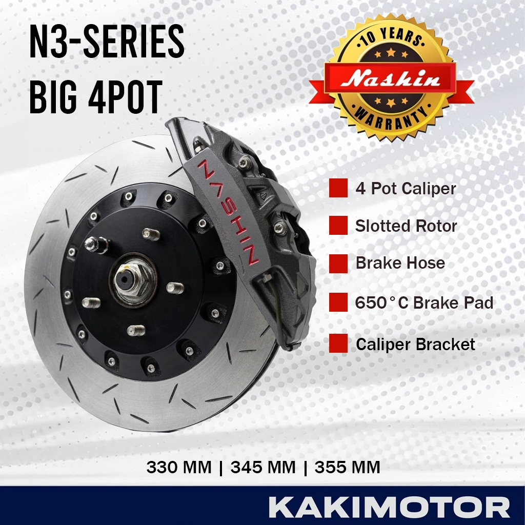 NASHIN N3 SERIES 4POT 330MM 345MM 355MM CALIPER KIT TOYOTA/PROTON/NISSAN/HONDA
