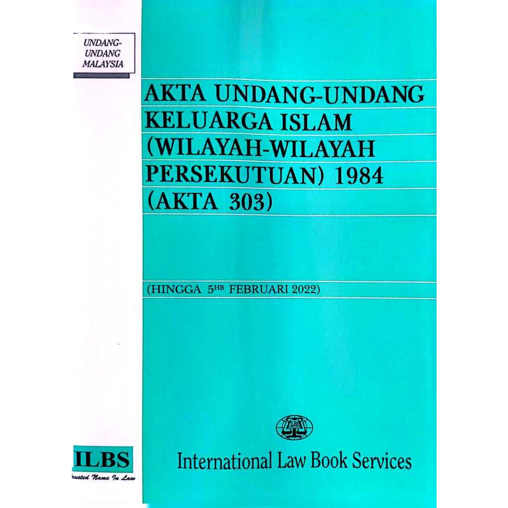 ISLAMIC FAMILY LAW BOOK (WILAYAH-WILAYAH) 1984 (AKTA 303), (D, Dhikr)
