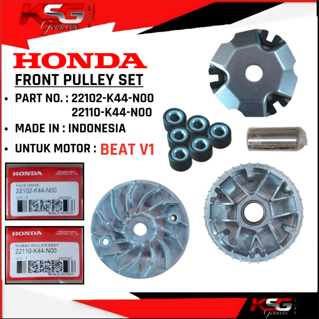 HONDA BEAT 110 V1 FRONT PULLEY SET BEAT V1 K44 22110-K44-N00 , 22102-K44-N00