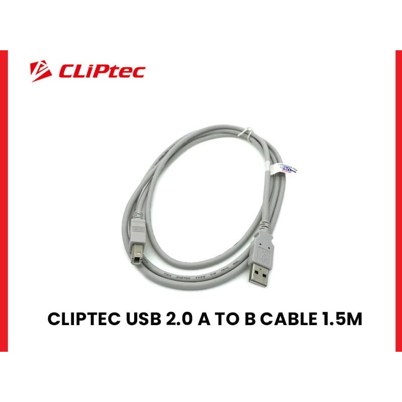 !!! CLIPTEC สาย USB 2.0 A TO B 1.5M