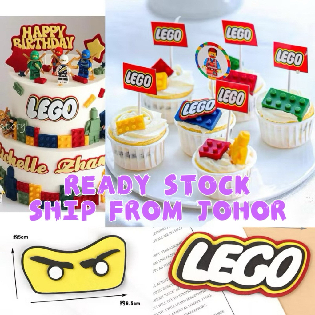 [IMOCHI] Lego Ninja Cake topper Lego Building Blocks Ninja Paper Card Cake Plugin