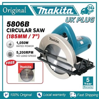 Makita 5806B Top Quality 7''185mm(7-1/4'' ) Left hand support Electric Circular 5200rpm Multifunction Cutting Machine