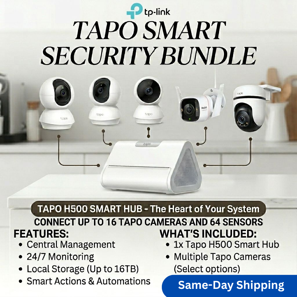[Tapo H500 Smart Hub Super Bundle] TP-Link Tapo H500 Smart Hub Bundle พร้อมกล้อง Tapo และเซนเซอร์ Ho