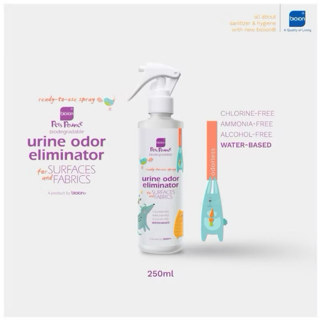 Rrikko Bioion Pet Pouch 宠物喷/味去雾 250mlBioion Pet Pouch ปัสสาวะ Odor Eliminator พื้นผิวและผ้า 250ml