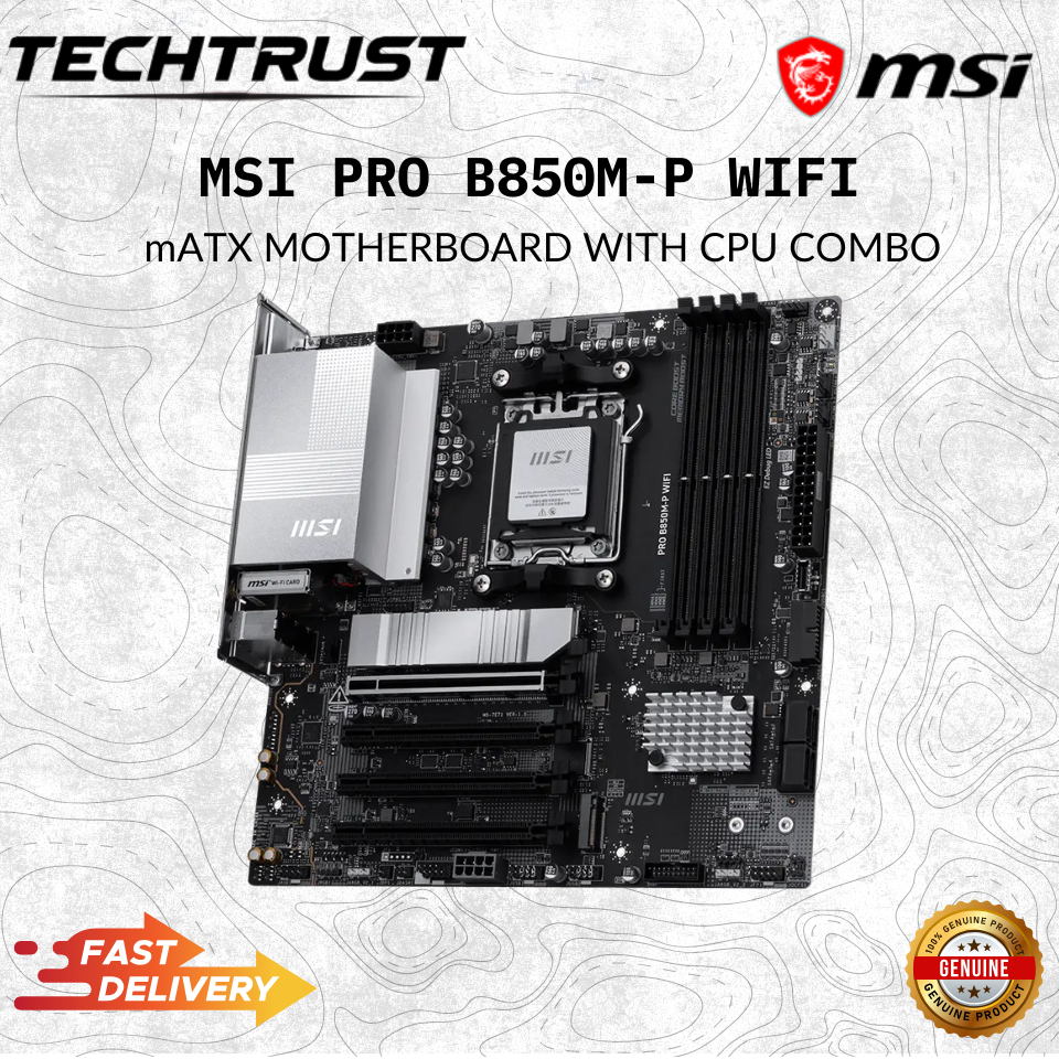 [ MSI B850M-P WIFI DDR5 AM5 GAMING ] - MOTHERBOARD COMBO 7500F / 7600 / 7700X / 7800X3D / 9800X3D
