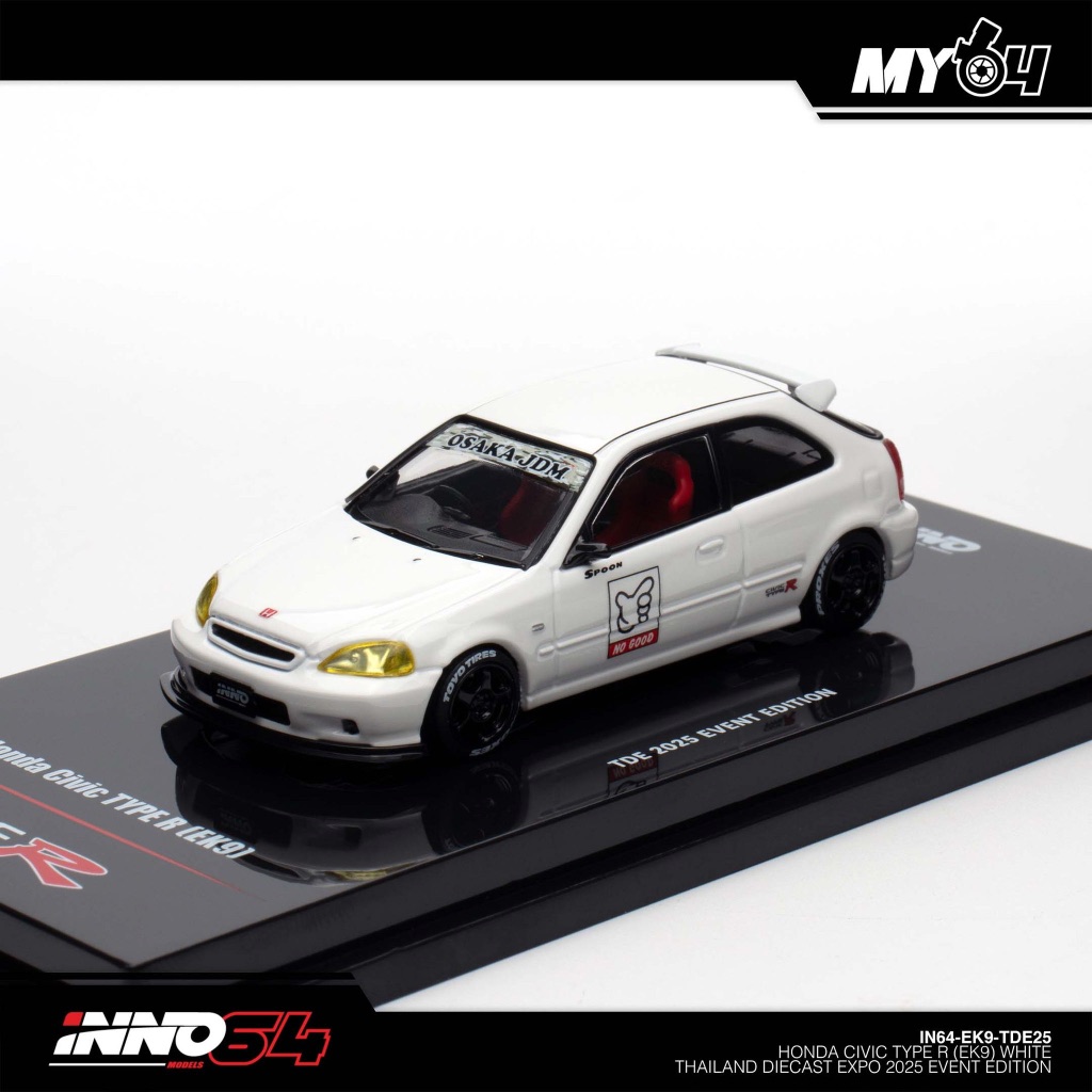 INNO MODELS INNO64 1/64 HONDA CIVIC TYPE R (EK9) สีขาว DIECAST EXPO 2025 EVENT EDITION
