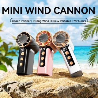 【199-level adjustment】Mini handheld fan Digital display Large capacity, long battery life, strong wind power Desktop fan