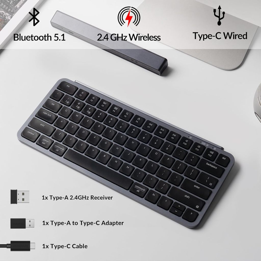 Keychron B1 Pro / B6 Pro คีย์บอร์ดไร้สายบางเฉียบ 2.4 GHz และ Bluetooth 5 ตัวแปร