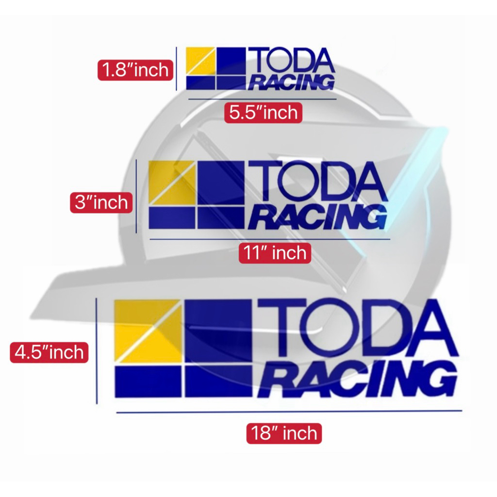 S1598 สติ๊กเกอร์ไวนิลตัดโลโก้ TODA Racing