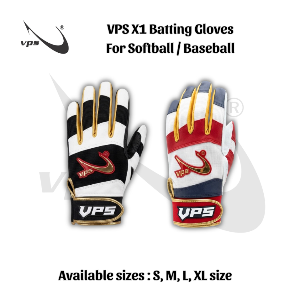 VPS X1 Batting Gloves Goat Skin Palm Softball Baseball Gloves Anti Slip Grip Breathable Back ทนทาน