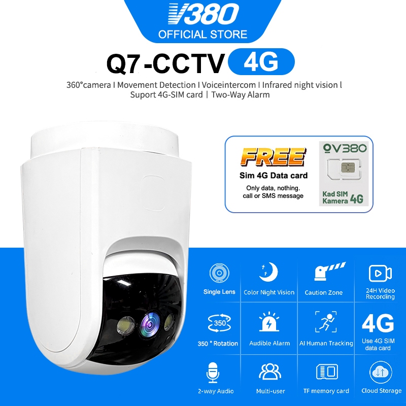 V380 PRO Cctv Q7 สมาร์ท 4G กล้องกล้องวงจรปิด Home Security กล้อง 360 HD 1080P Wifi กล้องวงจรปิดในร่ม