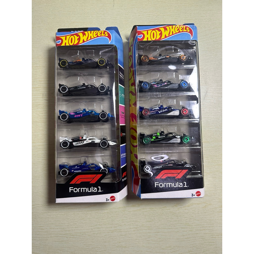 HOTWHEELS 5 PACK FORMULA 1 2024 & FORMULA 1 2025 LOT OF 2 PACKS