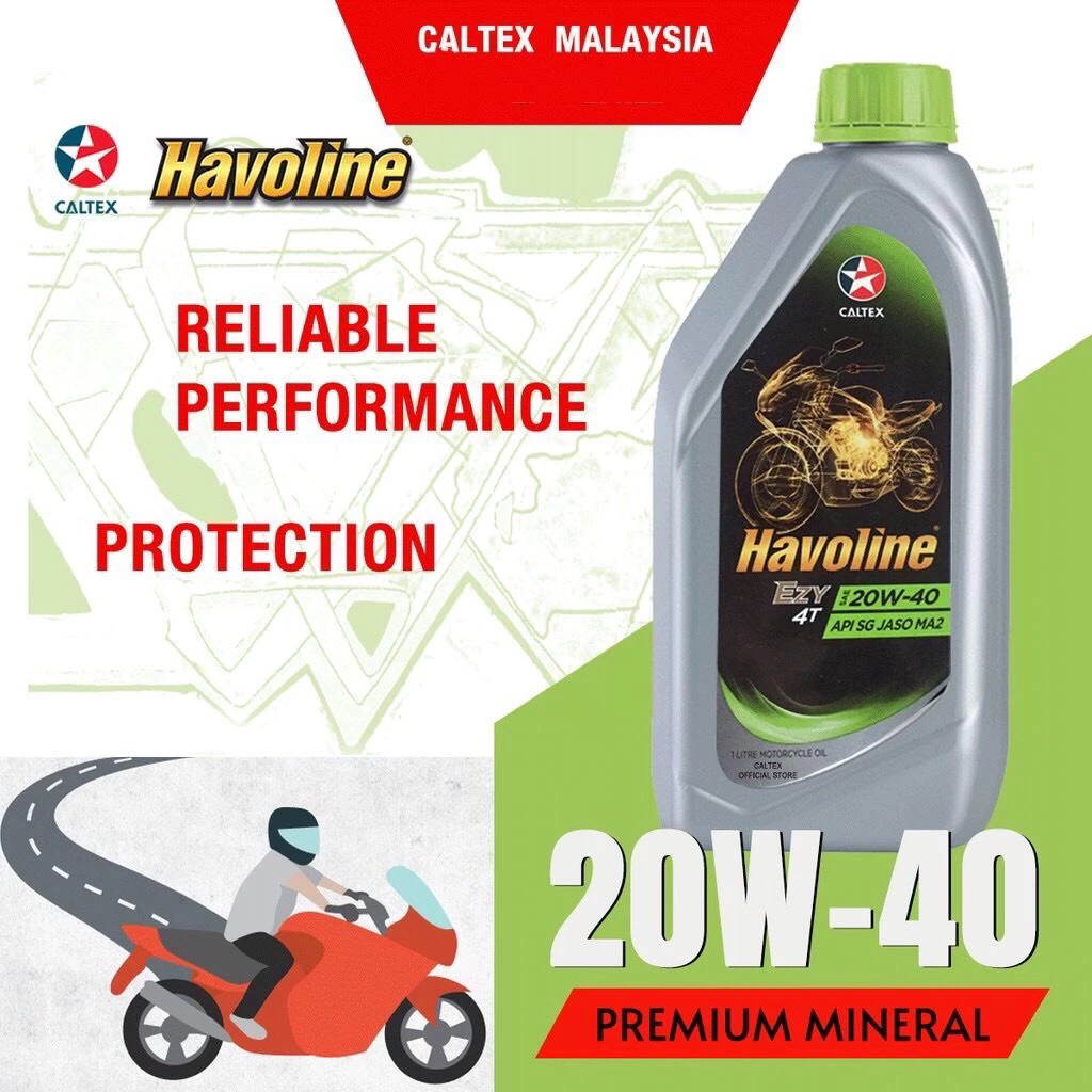 CALTEX Havoline EZY 4T SAE 20W-40 น้ํามันเครื่อง 20W40 20W 40 น้ํามันน้ํามัน Minyak Enjin 4T ได้รับก