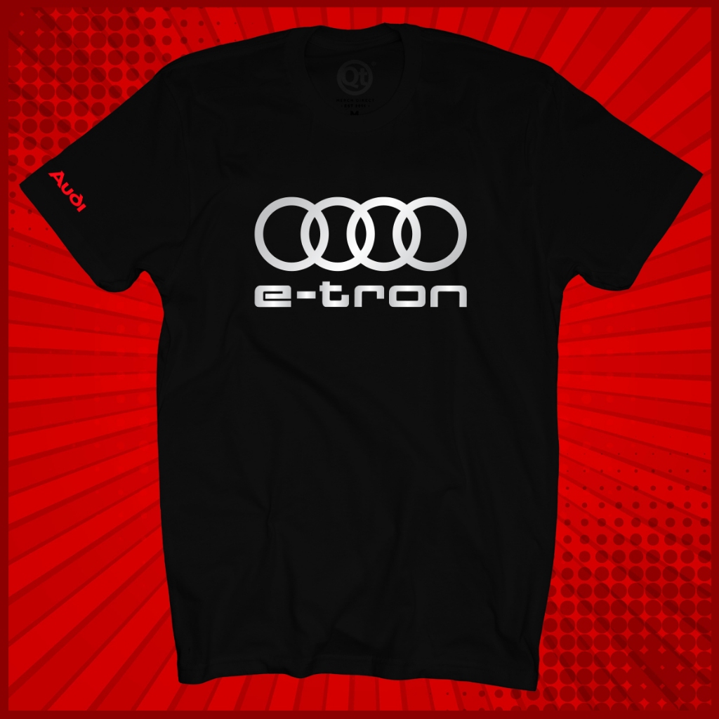 ใหม่ AUDI E-TRON โลโก้ SS สั้น SLEEVE ROUND NECK COTTON 100% เสื้อยืด 160GSM UNISEX S SERIES Q7 Q8 A