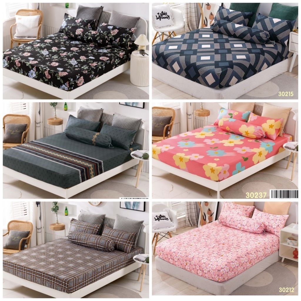 SET FITTED BEDSHEET SINGLE QUEEN KING