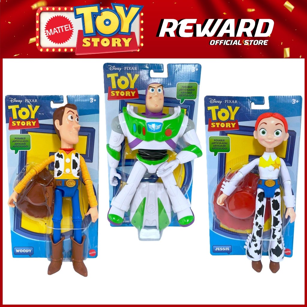 Mattel Disney Pixar Toy Story Large Platscale Buzz Lightyear - Woody - Jessie Action Figure, ของเล่นสะสม -30 ซม.
