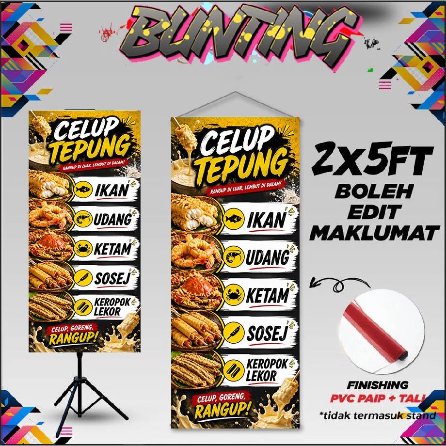 FLOUR DIP BUNTING สําหรับ BAZAR SUPPORT