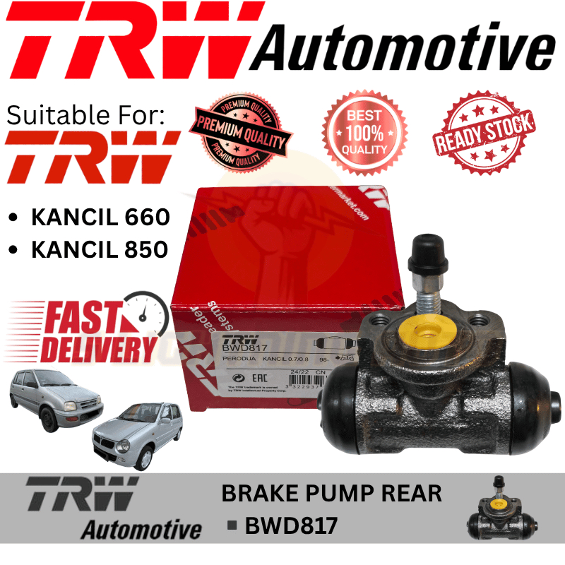 (BWD817) (LH/RH) ปั๊มเบรก TRW ด้านหลัง PERODUA KANCIL 660, KANCIL 850