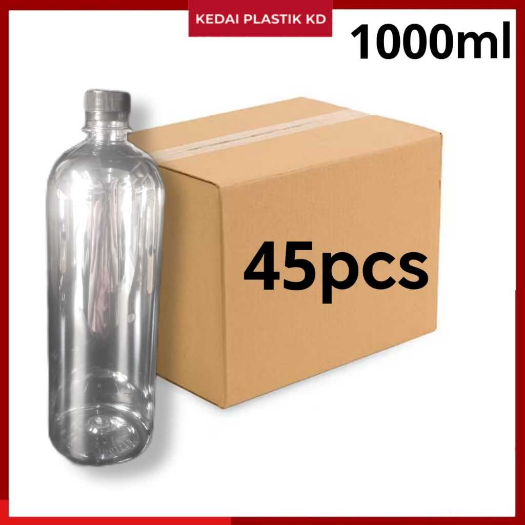 1L (1000ml) ขวดน้ําเปล่า (กลม) แอร์โบตอลโกล์ก (บัว) รวมฝา