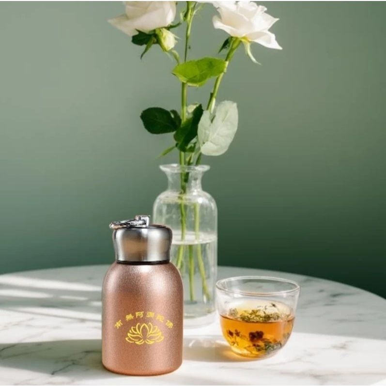 Nanwu Amitabha Lotus 304 สแตนเลสสตีลถ้วยยกแหวน 300ML (Golden VH10) (Silver VH11) (Lengyan Mantra VH1