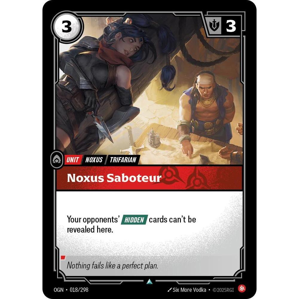 💥 Riftbound TCG | Noxus Saboteur (Uncommon) | OGN 018/298 การ์ดเดี่ยว OGN