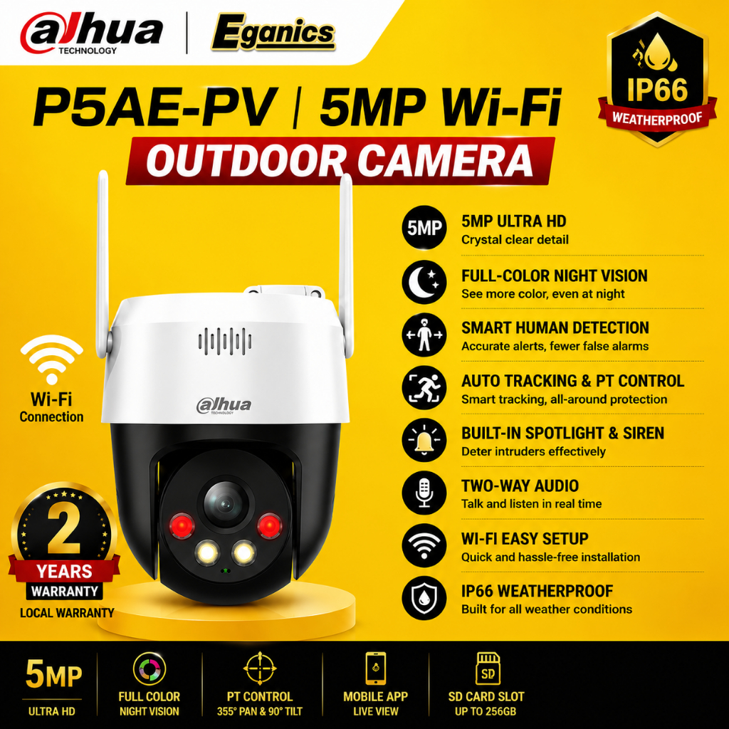 Dahua DH-P5AE-PV / P3AE-PV 5MP กลางแจ้ง WiFi PT กล้อง Full Color Night Vision สมาร์ทมนุษย์ตรวจจับการ