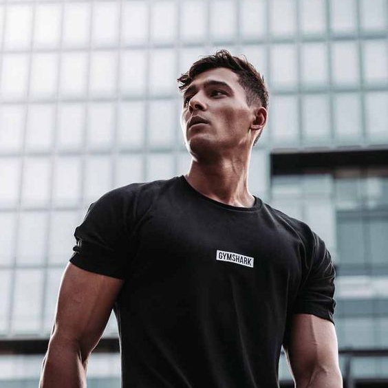 ENCR Shark Gym Dri-Fit เสื้อกีฬาไมโครไฟเบอร์สําหรับผู้ชายและผู้หญิง
