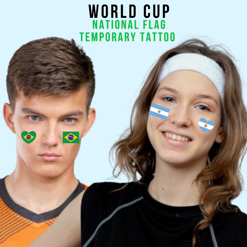 HOT ITEM STICKER PIPI (TATTOO) Football FIFA Fan Club Flag Tattoo Face Sticker