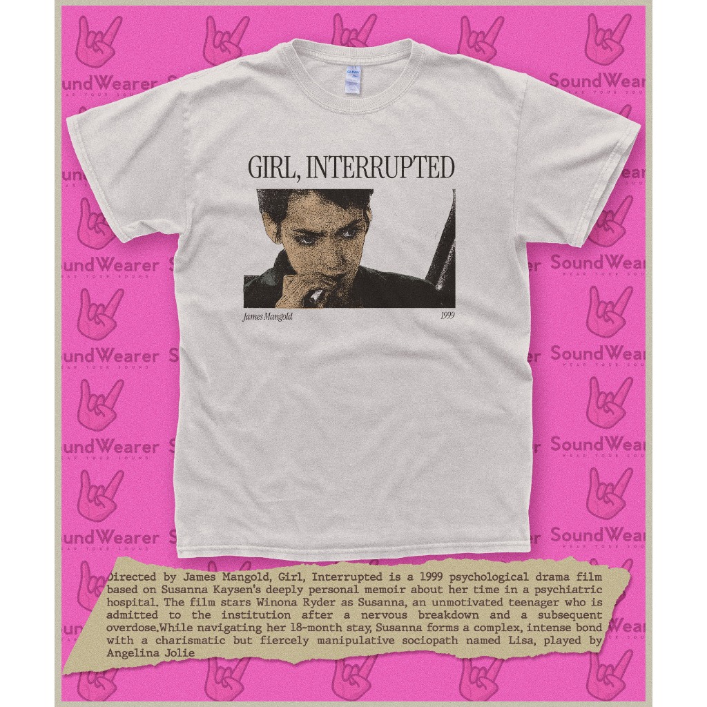 เด็กผู้หญิง มุ่งมั่นใน 1999 Wynona Ryder Angelina Jolie Movie Tshirt