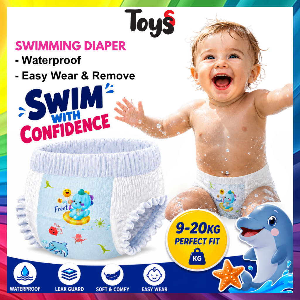 ของเล่น Pampers ว่ายน้ําเด็กว่ายน้ําผ้าอ้อมกางเกงเด็กผ้าอ้อม Pampers Untuk Mandi Kolam Lampin Bayi
