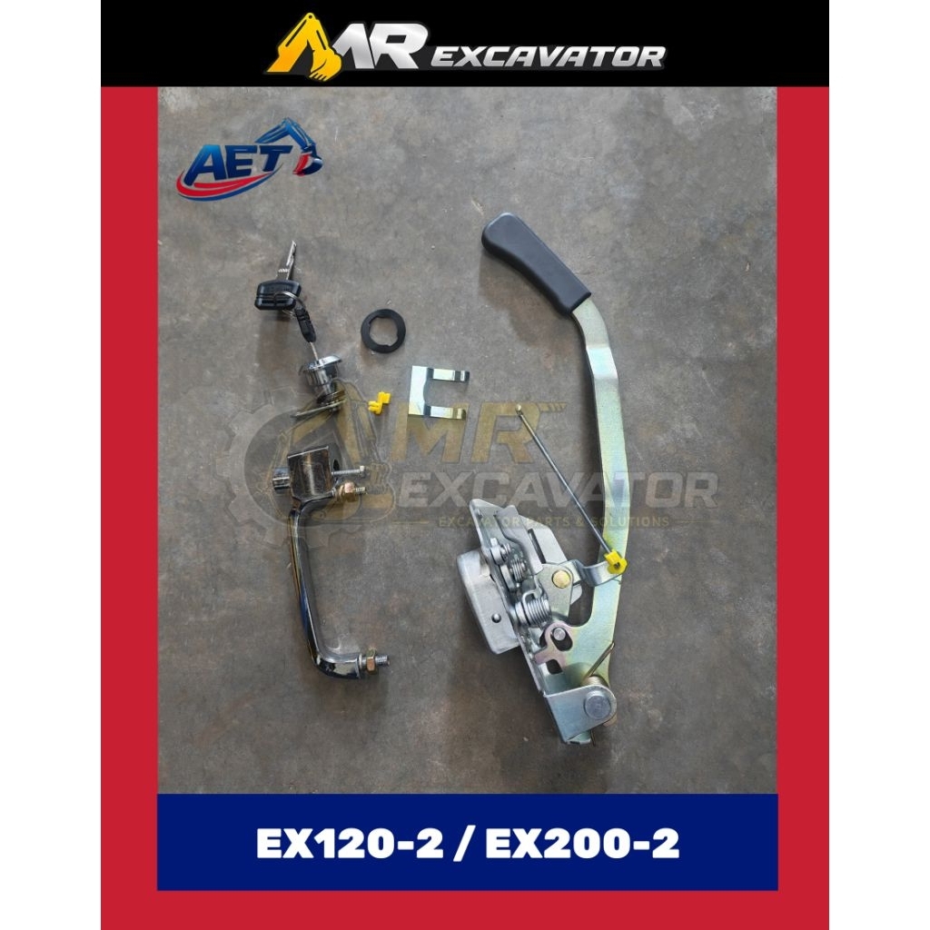 Hitachi EX -2 EX100-2 EX120 EX120-2 EX200 EX200-2 EX300-2 Excavator Cabin ล็อคประตู Kunci (1 ชุด)